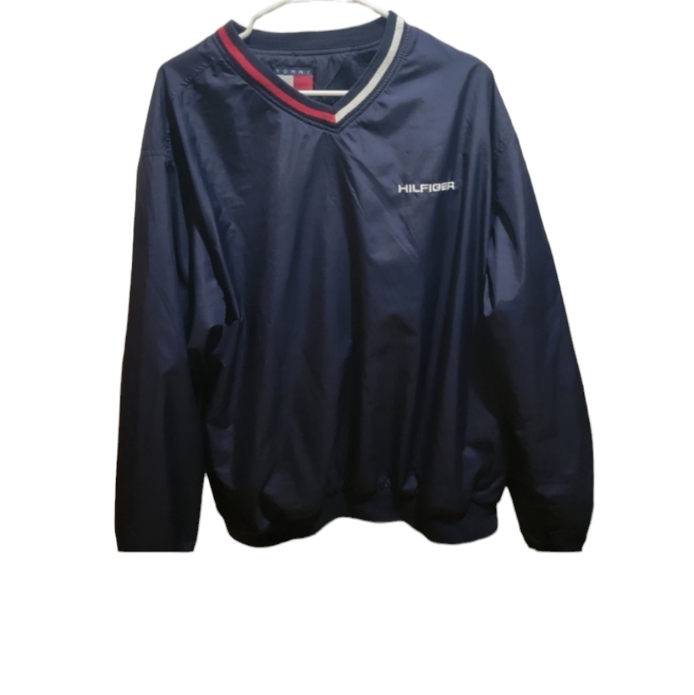 Vintage 90's TOMMY HILFIGER mens size medium navy blue wind breaker